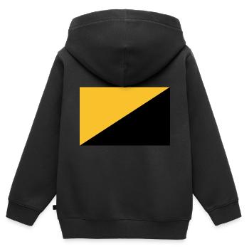 Anarchie Cafpitalisme Drapeau plat - Sweat Premium à capuche zippé enfant bio - noir - Dos - AI Model Kid Male (0cm)
