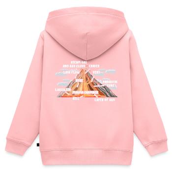 Vulkan - Kinder Premium Organic Zip Hoodie - Rosa - Hinten - AI Model Kid Female (0cm)