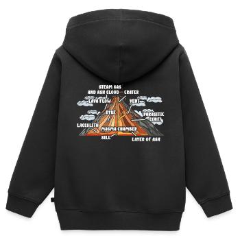 Vulkan - Kinder Premium Organic Zip Hoodie - Schwarz - Hinten - AI Model Kid Male (0cm)