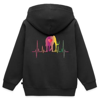 Mammut Ausgestorbener Elefant Geschenk - Kinder Premium Organic Zip Hoodie - Schwarz - Hinten - AI Model Kid Male (0cm)