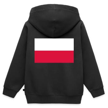Polen - Kinder Premium Organic Zip Hoodie - Schwarz - Hinten - AI Model Kid Male (0cm)