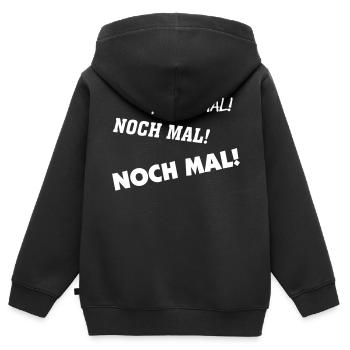 noch mal! noch mal! noch mal! sind wir schon da? - Kinder Premium Organic Zip Hoodie - Schwarz - Hinten - AI Model Kid Male (0cm)