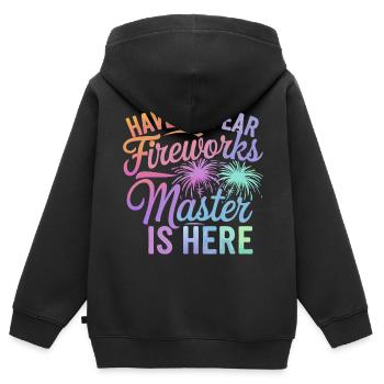 Pyrotechniker Feuerwerk Pyrotechnik - Kinder Premium Organic Zip Hoodie - Schwarz - Hinten - AI Model Kid Male (0cm)