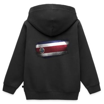 Costa Rica - Kinder Premium Organic Zip Hoodie - Schwarz - Hinten - AI Model Kid Male (0cm)