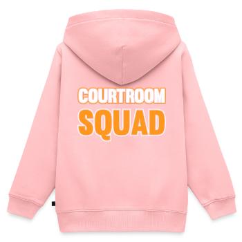AUDIENCEROOM SQUAD Avocat Étudiant en droit - Sweat Premium à capuche zippé enfant bio - rose - Dos - AI Model Kid Female (0cm)