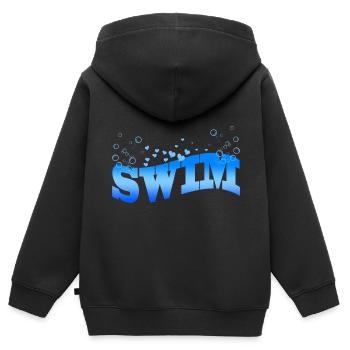 Nager - Sweat Premium à capuche zippé enfant bio - noir - Dos - AI Model Kid Male (0cm)