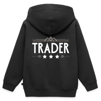 Trader Beruf - Kinder Premium Organic Zip Hoodie - Schwarz - Hinten - AI Model Kid Male (0cm)