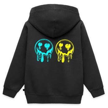 Sonne witzig lustig Sonnenschein spaßig Sommer - Kinder Premium Organic Zip Hoodie - Schwarz - Hinten - AI Model Kid Male (0cm)