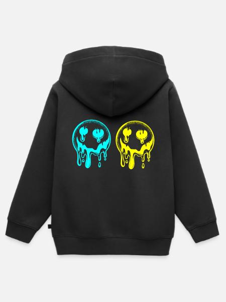 Sun, Funny, Funny, Sunshine, Funny, Summer - Kids Premium Organic Zip-up Hoodie - black