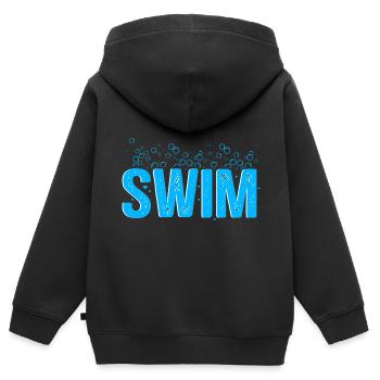 Nager - Sweat Premium à capuche zippé enfant bio - noir - Dos - AI Model Kid Male (0cm)