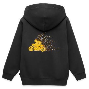 Motorrad Geometrisch Polygon - Kinder Premium Organic Zip Hoodie - Schwarz - Hinten - AI Model Kid Male (0cm)