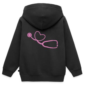 Médecin médecin médecin assistant médecin infirmier - Sweat Premium à capuche zippé enfant bio - noir - Dos - AI Model Kid Male (0cm)