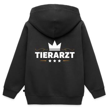 Tierarzt Beruf - Kinder Premium Organic Zip Hoodie - Schwarz - Hinten - AI Model Kid Male (0cm)