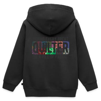 Quilten von Tagesdecken - Kinder Premium Organic Zip Hoodie - Schwarz - Hinten - AI Model Kid Male (0cm)