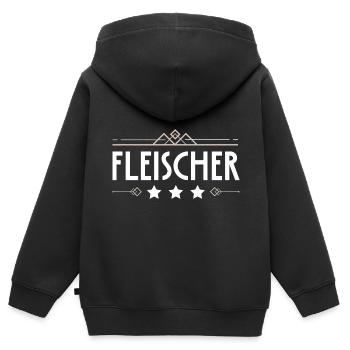 Fleischer Beruf - Kinder Premium Organic Zip Hoodie - Schwarz - Hinten - AI Model Kid Male (0cm)