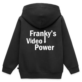 La vidéo de Franky’s Power - Sweat Premium à capuche zippé enfant bio - noir - Dos - AI Model Kid Male (0cm)