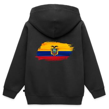 Ecuador - Kinder Premium Organic Zip Hoodie - Schwarz - Hinten - AI Model Kid Male (0cm)