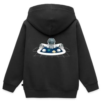 Astronaut Badewanne Planeten Vollbad - Kinder Premium Organic Zip Hoodie - Schwarz - Hinten - AI Model Kid Male (0cm)