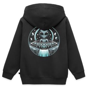 Alien - Sweat Premium à capuche zippé enfant bio - noir - Dos - AI Model Kid Male (0cm)