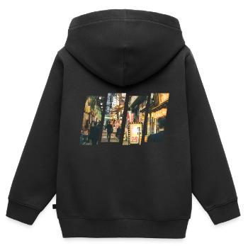 Japan Aesthetic Style tokyo - Kids Premium Organic Zip-up Hoodie - black - Back - AI Model Kid Male (0cm)