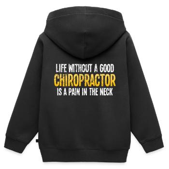 Chiropraktiker Physiotherapeut Nacken I Geschenk - Kinder Premium Organic Zip Hoodie - Schwarz - Hinten - AI Model Kid Male (0cm)