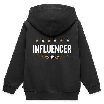 Influencer Beruf - Kinder Premium Organic Zip Hoodie - Schwarz - Hinten - AI Model Kid Male (0cm)