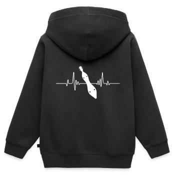 Dulcimer Instrument Herzschlag - Kinder Premium Organic Zip Hoodie - Schwarz - Hinten - AI Model Kid Male (0cm)