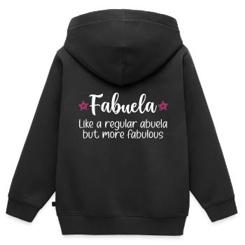 Fabuela Fabelhafte Abuela Spanische Oma - Kinder Premium Organic Zip Hoodie - Schwarz - Hinten - AI Model Kid Male (0cm)