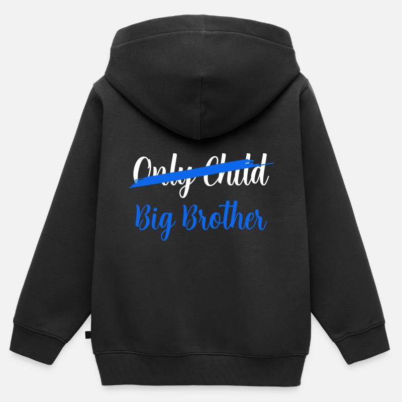 Le grand frère n'est plus un enfant unique - Sweat Premium à capuche zippé enfant bio - noir