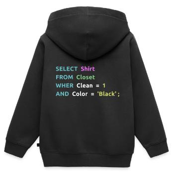Nerd Computer Computerarbeit Coder Geschenkidee - Kinder Premium Organic Zip Hoodie - Schwarz - Hinten - AI Model Kid Male (0cm)