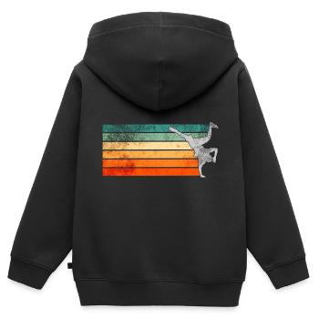 Retro Breakdance Breakdancer - Kinder Premium Organic Zip Hoodie - Schwarz - Hinten - AI Model Kid Male (0cm)
