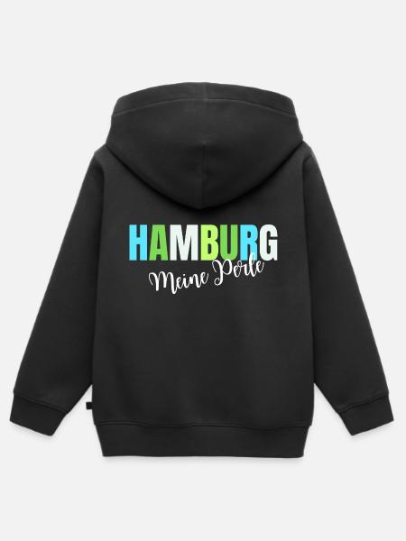 Hamburg Hamburg North North Sea Coast Port City - Kids Premium Organic Zip-up Hoodie - black