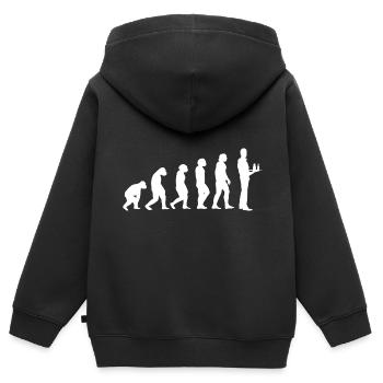 Evolution Kellner - Kinder Premium Organic Zip Hoodie - Schwarz - Hinten - AI Model Kid Male (0cm)