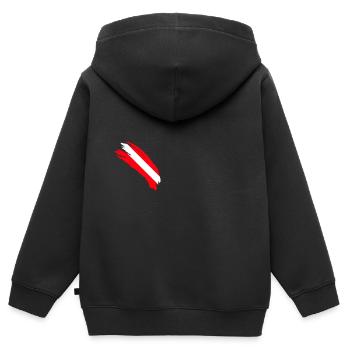 Österreich Flagge Wappen - Kinder Premium Organic Zip Hoodie - Schwarz - Hinten - AI Model Kid Male (0cm)