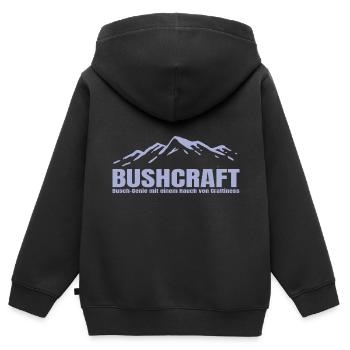 Bushcraft - Busch Genie mit Craftiness - Kinder Premium Organic Zip Hoodie - Schwarz - Hinten - AI Model Kid Male (0cm)