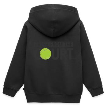 Tennisplatz Spruch Für Tennis - Kinder Premium Organic Zip Hoodie - Schwarz - Hinten - AI Model Kid Male (0cm)