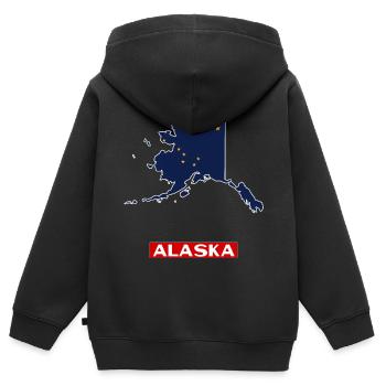 Alaska - Kids Premium Organic Zip-up Hoodie - black - Back - AI Model Kid Male (0cm)