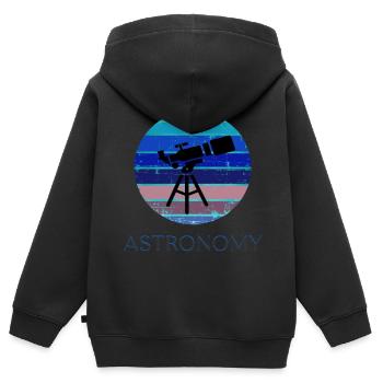 Astronomie - Kinder Premium Organic Zip Hoodie - Schwarz - Hinten - AI Model Kid Male (0cm)