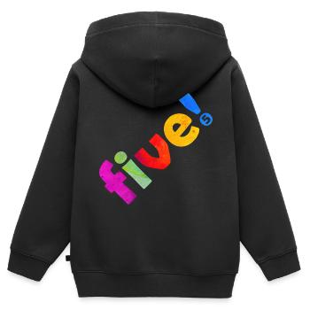 FÜNF 5 JAHRE 5. GEBURTSTAG - Kinder Premium Organic Zip Hoodie - Schwarz - Hinten - AI Model Kid Male (0cm)