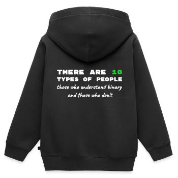 Binär Code lustige Sprüche Computer Computerarbeit - Kinder Premium Organic Zip Hoodie - Schwarz - Hinten - AI Model Kid Male (0cm)