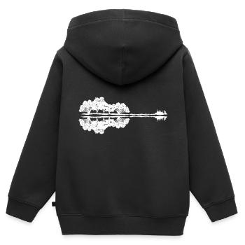 Kontrabass Bass Gitarre Spiegelung Bassist - Kinder Premium Organic Zip Hoodie - Schwarz - Hinten - AI Model Kid Male (0cm)