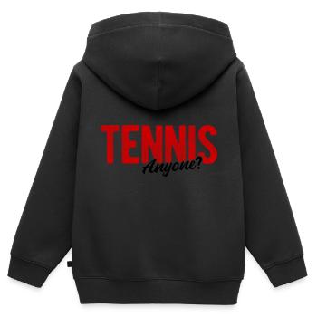 Tennisplatz Spruch Für Tennis - Kinder Premium Organic Zip Hoodie - Schwarz - Hinten - AI Model Kid Male (0cm)