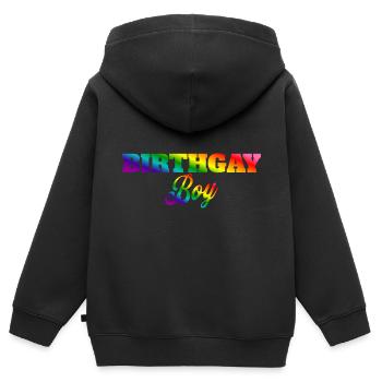 Geburtgay Junge Lgbt Gay Pride Alles Gute Zum - Kinder Premium Organic Zip Hoodie - Schwarz - Hinten - AI Model Kid Male (0cm)