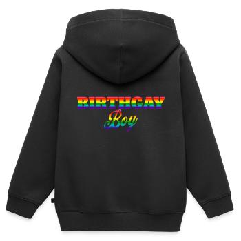 Geburtgay Junge Lgbt Gay Pride Alles Gute Zum - Kinder Premium Organic Zip Hoodie - Schwarz - Hinten - AI Model Kid Male (0cm)