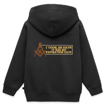 Angles et boussoles maçonniques FRANC-maçon Prince Hall - Sweat Premium à capuche zippé enfant bio - noir - Dos - AI Model Kid Male (0cm)
