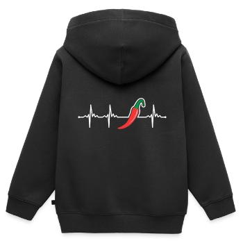 Chili Pfeffer - Kinder Premium Organic Zip Hoodie - Schwarz - Hinten - AI Model Kid Male (0cm)