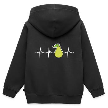 Birne - Kinder Premium Organic Zip Hoodie - Schwarz - Hinten - AI Model Kid Male (0cm)