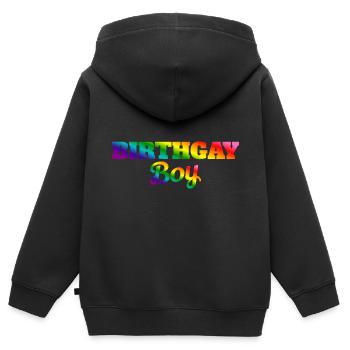 Geburtgay Junge Lgbt Gay Pride Alles Gute Zum - Kinder Premium Organic Zip Hoodie - Schwarz - Hinten - AI Model Kid Male (0cm)