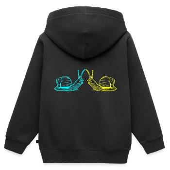 Schnecken Schneckenhaus Schnecke 80er 90er - Kinder Premium Organic Zip Hoodie - Schwarz - Hinten - AI Model Kid Male (0cm)