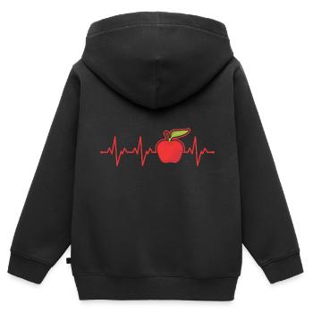 Apfel - Kinder Premium Organic Zip Hoodie - Schwarz - Hinten - AI Model Kid Male (0cm)
